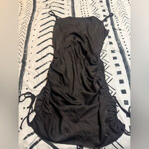 Black Ruched Maxi Dress